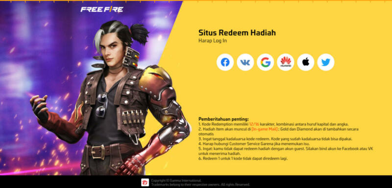 Garena Free Fire Kode Redeem 800x383