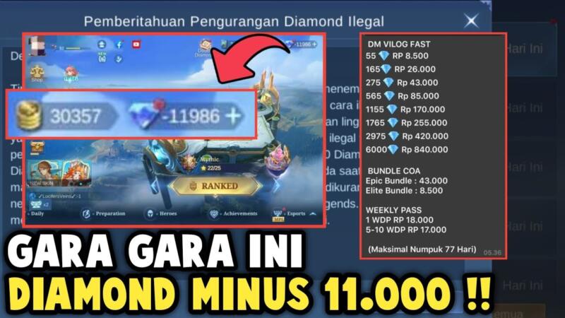 Cara Mengatasi Diamond Ml Minus