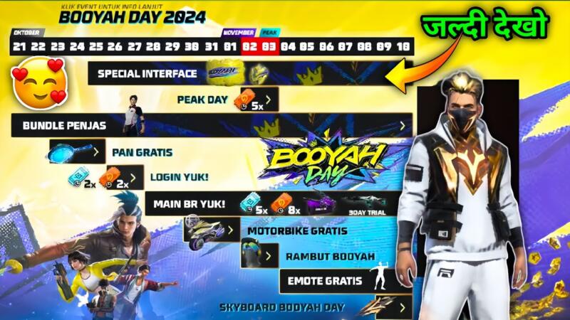 Daftar Hadiah Gratis Ff Booyah Day 2024 1