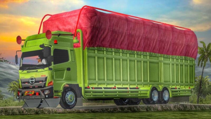 mod bussid truck hino 500 muatan gayor