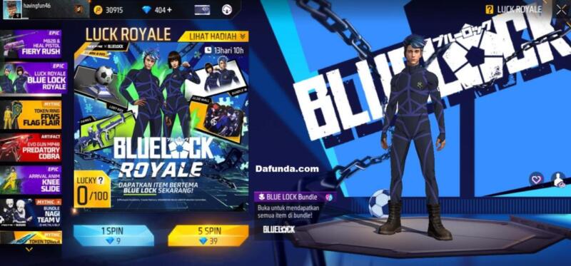 Bundle Free Fire BLUE LOCK | Garena