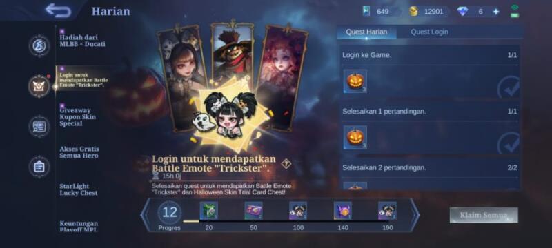 Cara Dapat Battle Emote Trickster