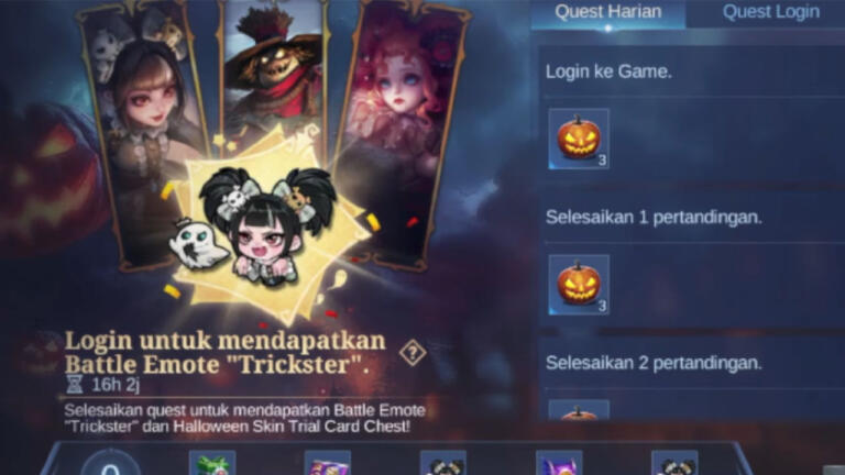 Cara Dapat Battle Emote Trickster ML Edisi Halloween 2024 10 Cara Dapat Battle Emote Trickster ML Edisi Halloween 2024