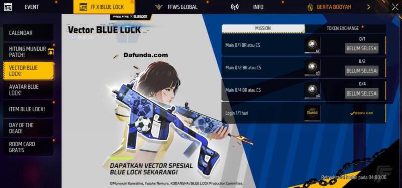 Free Fire Vector Blue Lock | Garena