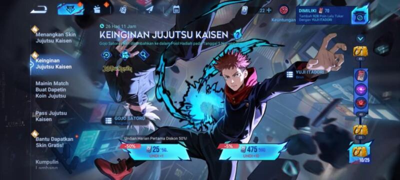 Cara Dapat Skin Gojo Honor of Kings x Jujutsu Kaisen