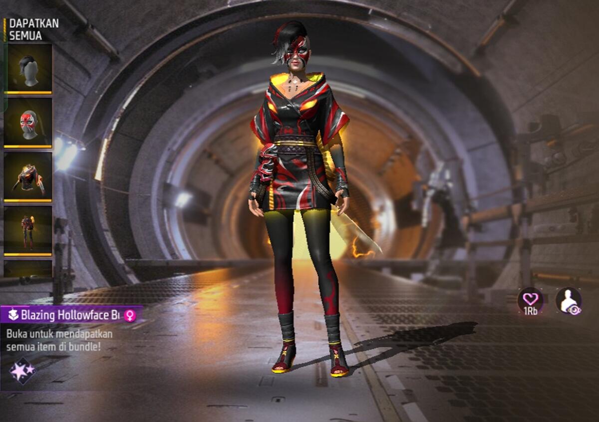 Free Fire Bundle Blazing Hollowface | Garena