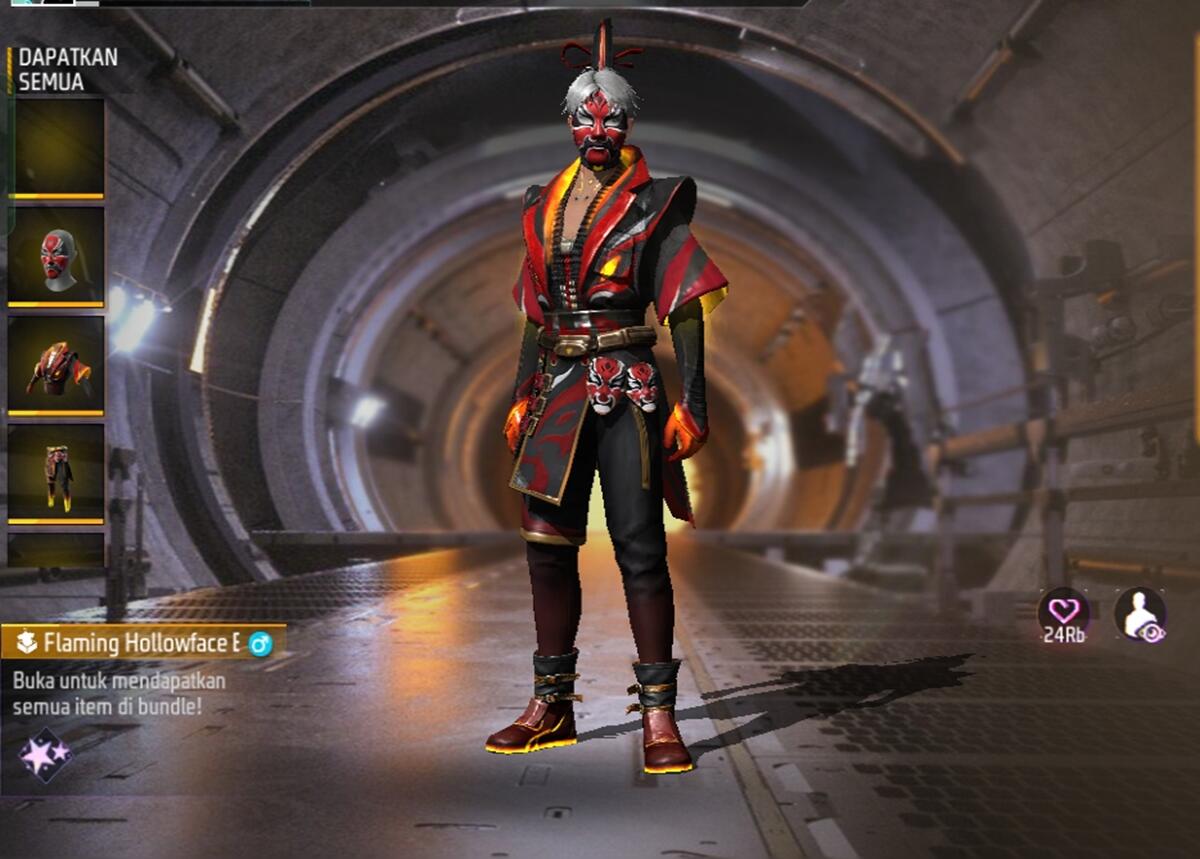 Free Fire Bundle Flaming Hollowface Garena
