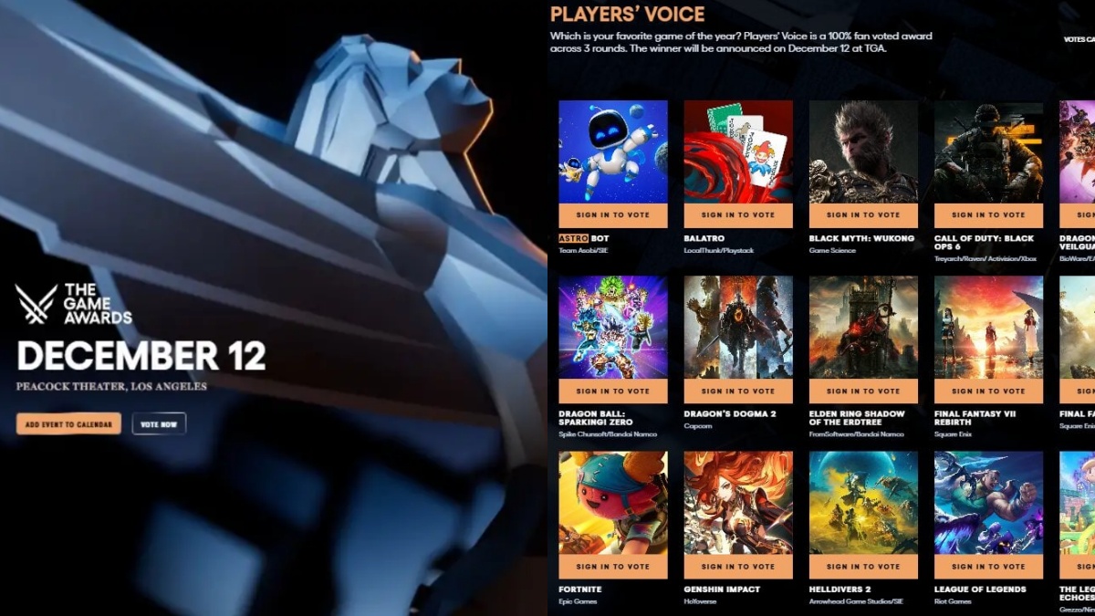 Player's Voice The Game Awards 2024 Nominees