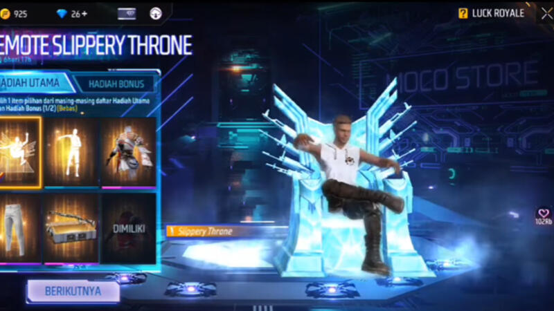 Cara Mendapatkan Emote Slippery Throne Ff 2