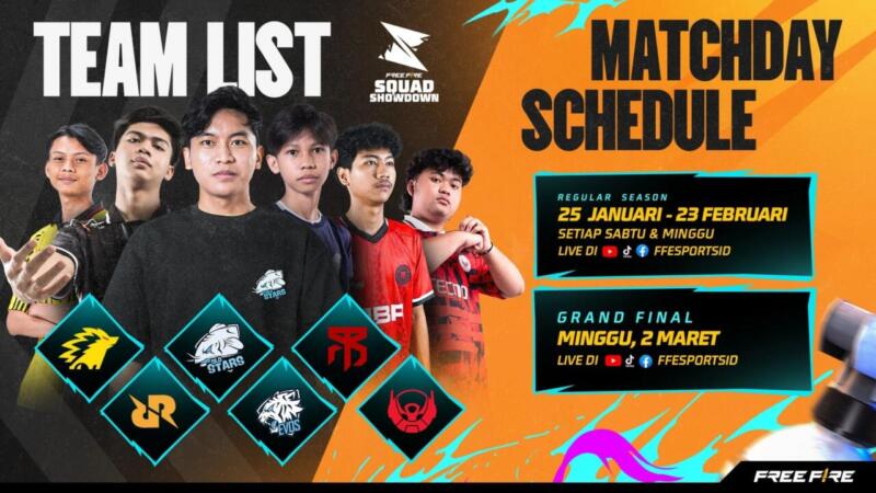 Daftar Tim Free Fire Squad Showdown 2025