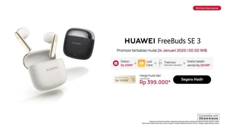 HUAWEI FreeBuds SE 3 Resmi Diperkenalkan dan Dibandrol 300 Ribuan