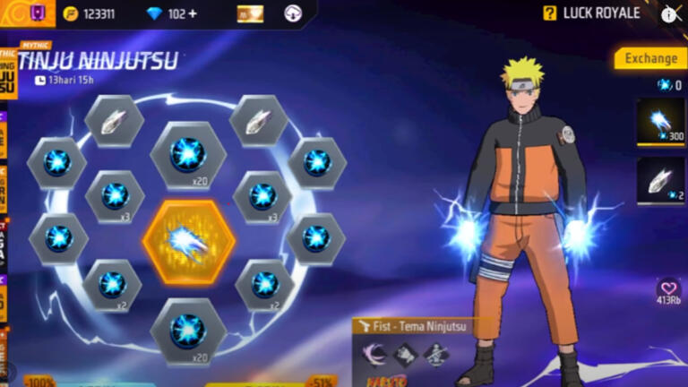 Cara Mendapatkan Skin Tinju Chidori Sasuke FF dengan Mudah