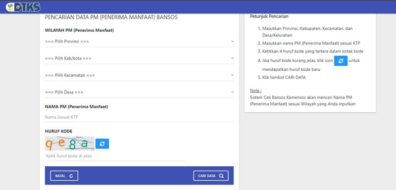 Cara Cek Bansos PKH Melalui Website Kemensos