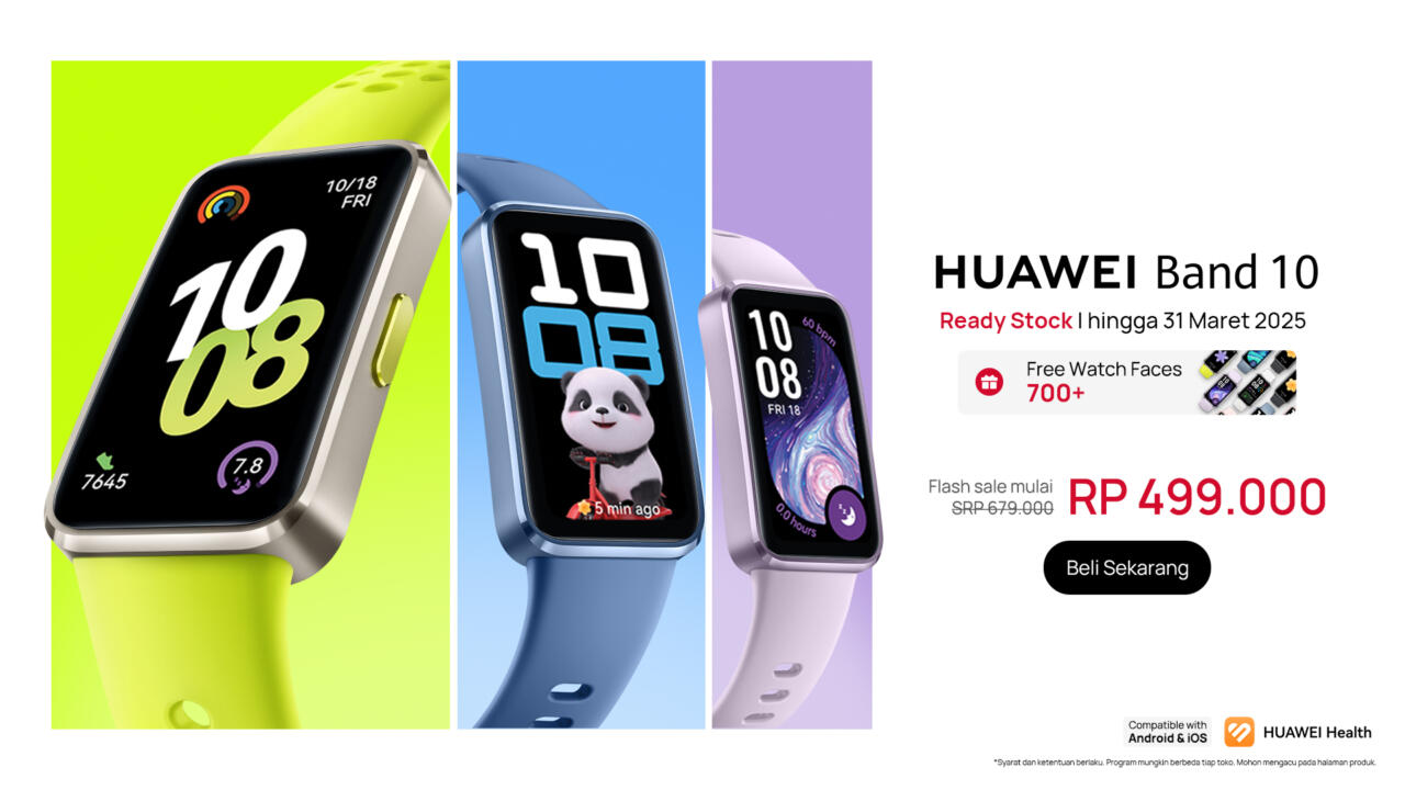Penjualan Perdana HUAWEI Band 10 Resmi Dimulai