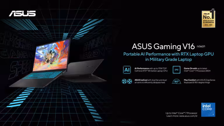 ASUS Gaming V16 Resmi Hadir, Didukung RTX 4050 dan Intel Core 5