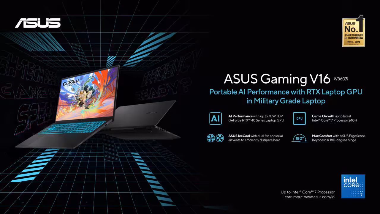 ASUS Gaming V16 Resmi Hadir, Didukung RTX 4050 dan Intel Core 5