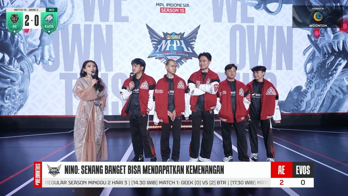 Hasil Pertandingan Alter Ego vs EVOS MPL ID S15 Week 2