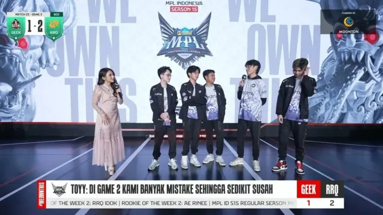 Hasil MPL ID S15 Geek Fam vs RRQ Hoshi Week 3