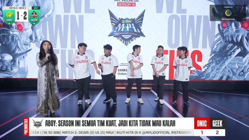 Hasil MPL ID S15 ONIC vs Geek Fam Week 2