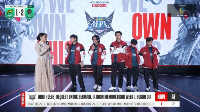 Hasil NAVI vs Alter Ego MPL ID S15 Week 2