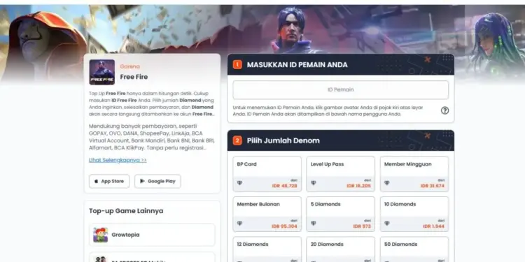 Cara Top Up Diamond Free Fire