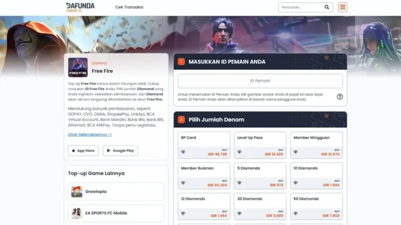 Cara Top Up Diamond Free Fire