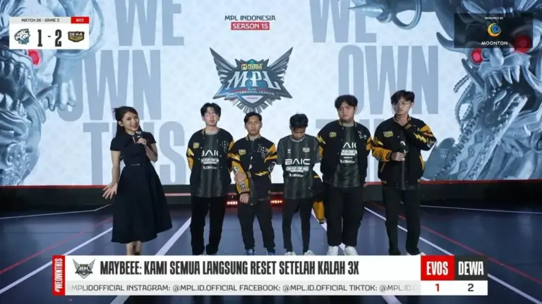 Hasil MPL ID S15 EVOS vs DEWA United Esports