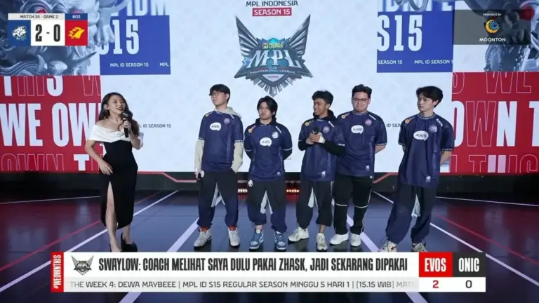 Hasil MPL ID Season 15 EVOS vs ONIC