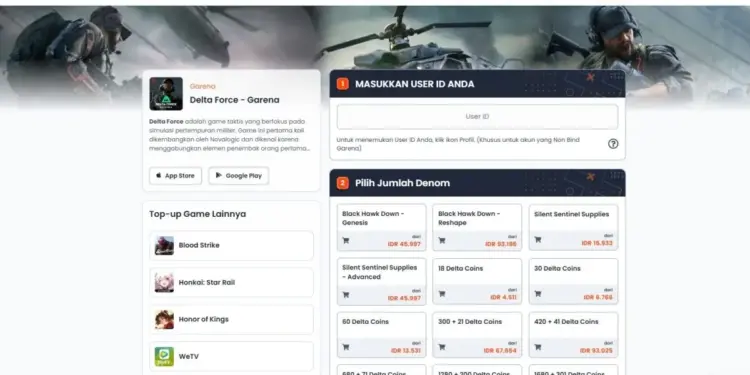 Cara Top Up Delta Force Coin Dengan Mudah