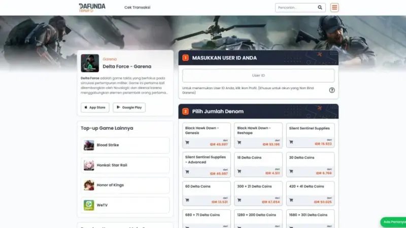 Cara Top Up Delta Force Coin Dengan Mudah