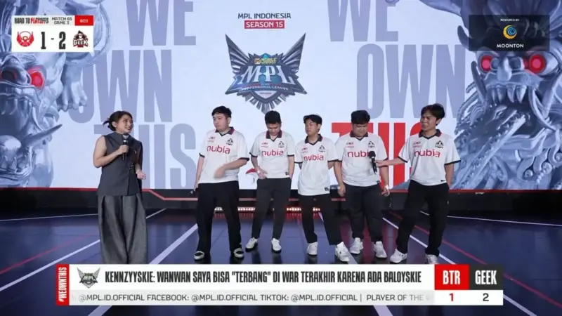 Hasil MPL ID S15 BTR vs Geek Fam