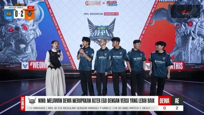 Hasil MPL ID S15 Dewa United vs Alter Ego