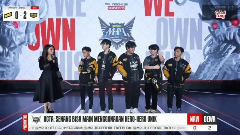Hasil MPL ID S15 NAVI vs DEWA United Esports