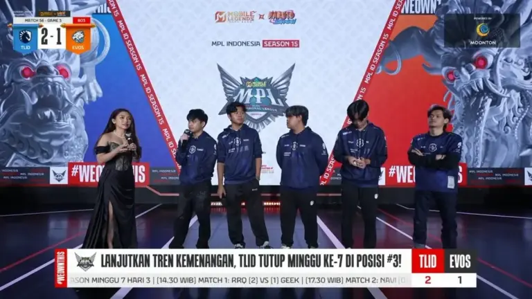 Hasil MPL ID Season 15 Team Liquid ID vs EVOS