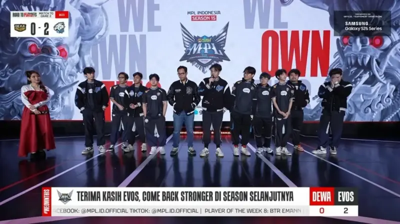 Hasil MPL ID Season 15 DEWA United Esports vs EVOS