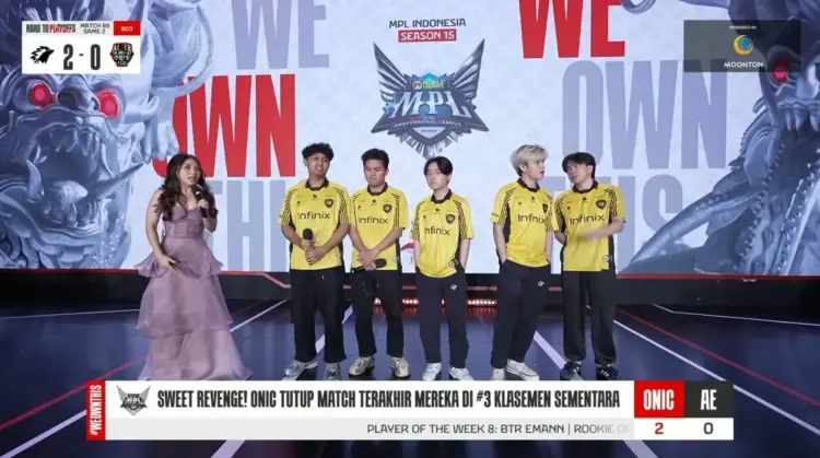 Hasil MPL ID Season 15 ONIC Esports vs Alter Ego