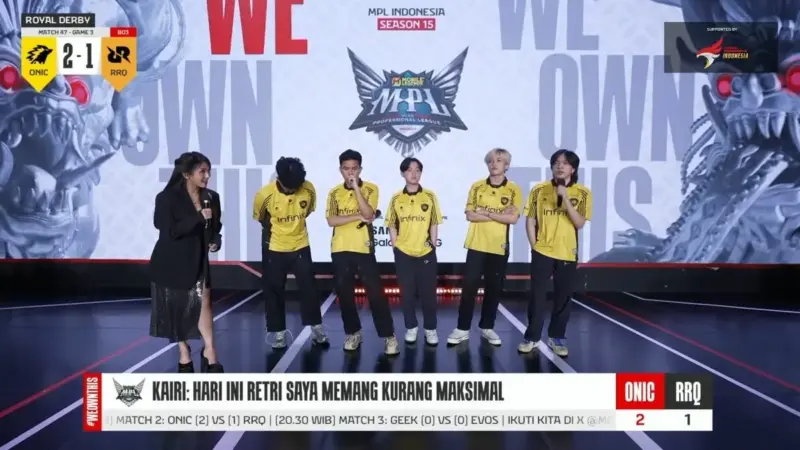 Hasil MPL ID Season 15 ONIC vs RRQ Hoshi
