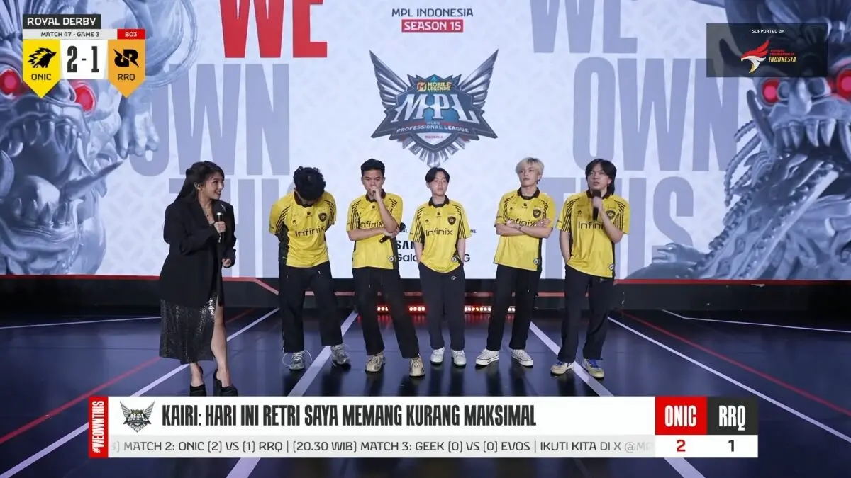 Hasil MPL ID Season 15 ONIC vs RRQ Hoshi 1 Hasil MPL ID Season 15 ONIC vs RRQ Hoshi