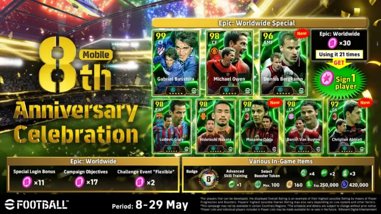 KONAMI Rayakan 8 Tahun Perilisan eFootball™ Mobile dengan Event In-Game Spesial
