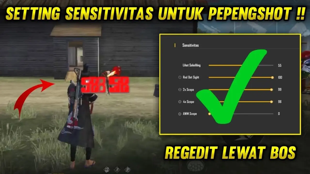 Sensitivitas FF Auto Headshot Aim Merah Terbaru 2025, Ampuh Banget!