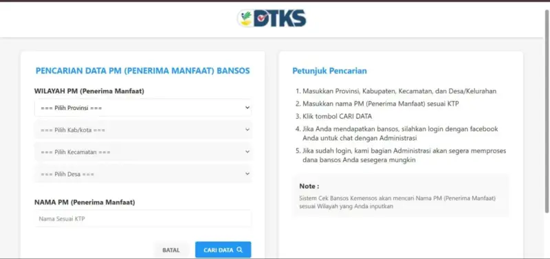 Cara Cek Status DTKS