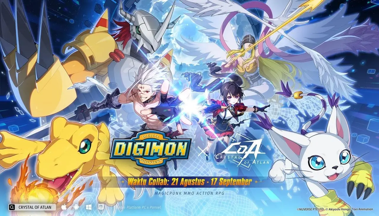 Kolaborasi Perdana! Digimon Adventure x Crystal of Atlan Segera Hadir
