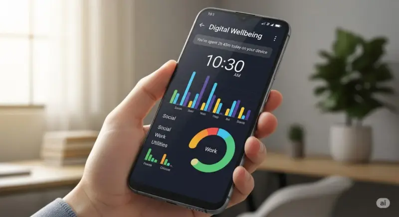 Cara Cek Screen Time di Android menggunakan digital wellbeing