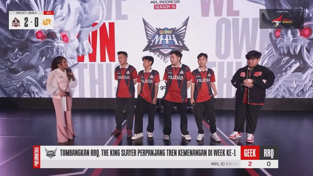 Hasil MPL ID Season 16 Geek Fam vs RRQ Hoshi