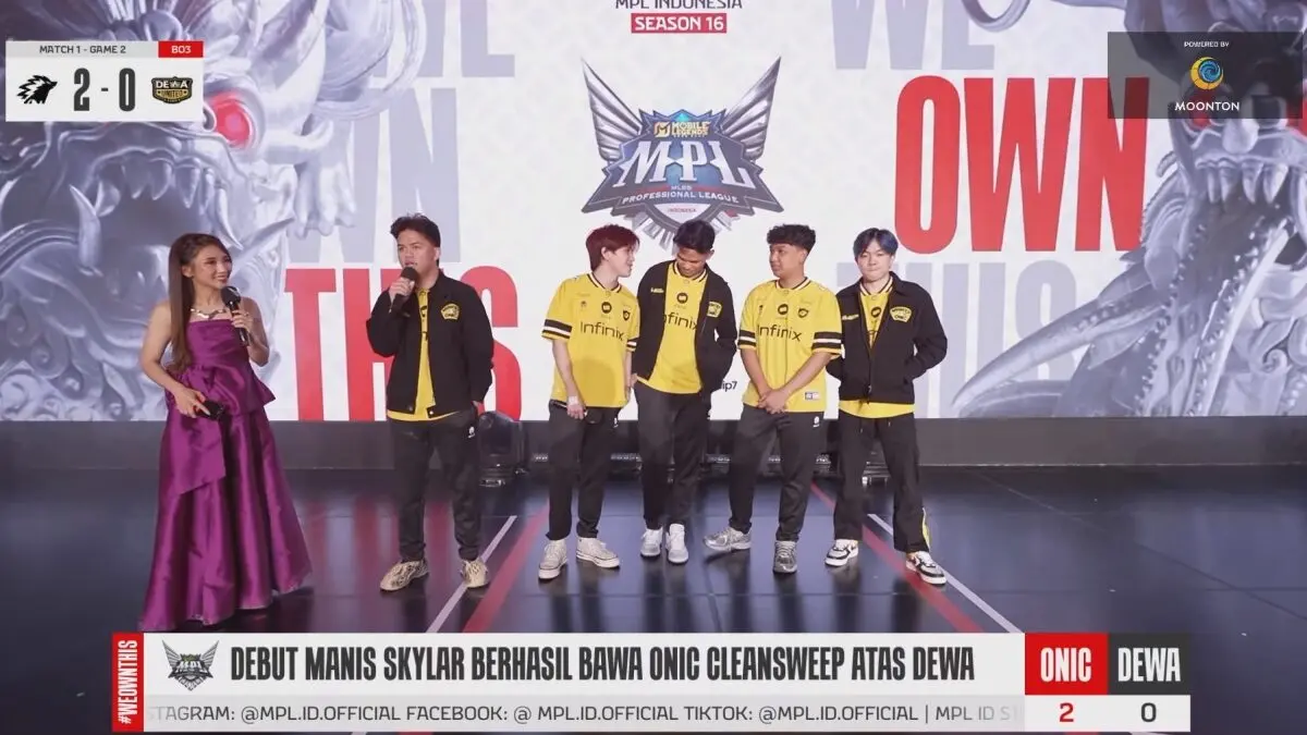 Hasil MPL ID Season 16 ONIC Esports vs DEWA United