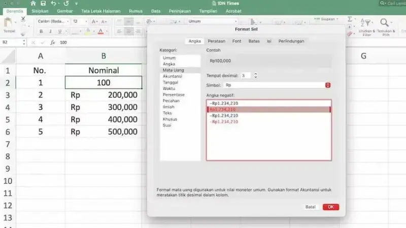 Cara Membuat Rupiah di Excel otomatis