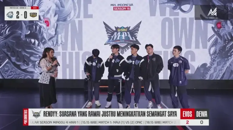 Hasil MPL ID S16 EVOS Esports vs DEWA United