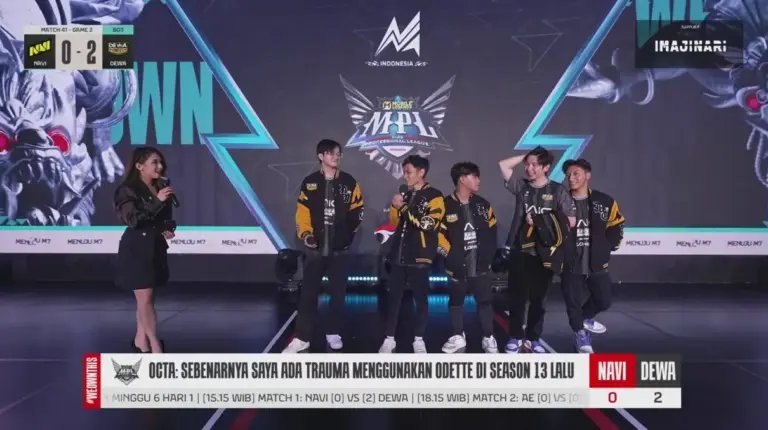 Hasil MPL ID S16 NAVI vs Dewa United Esports