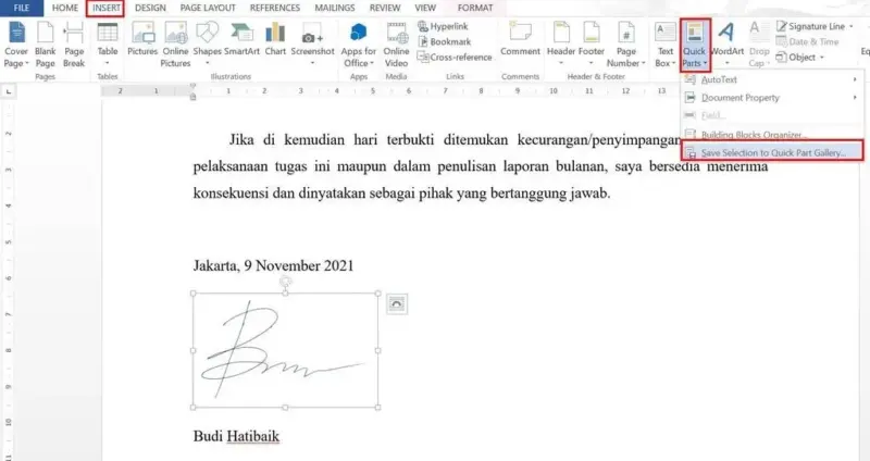 Cara Membuat Tanda Tangan di Microsoft Word 