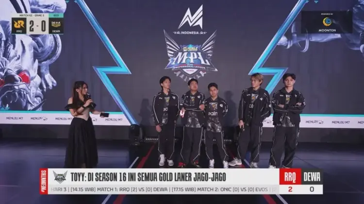 Hasil MPL ID S16 RRQ Hoshi vs DEWA United Esports